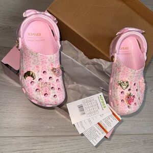 CROCS Pink Floral Kids' Classic Clog with Charms